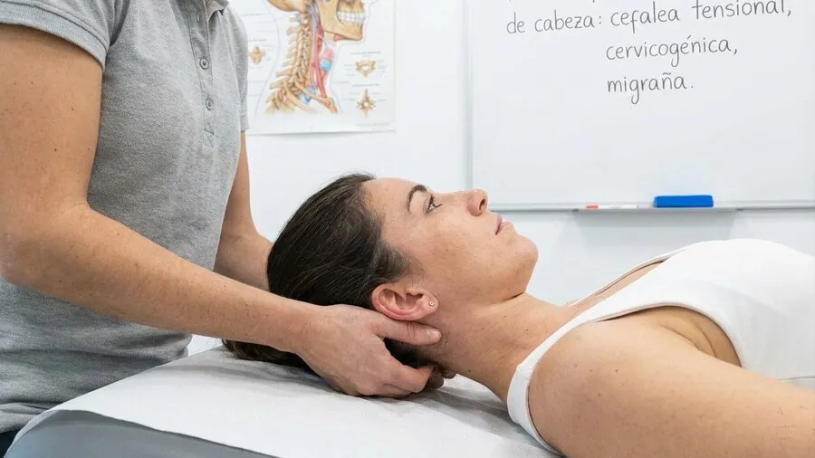 Fisioterapia para el dolor de cabeza: cuándo ayuda en la cefalea tensional, cervicogénica y migraña